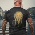 ムンクの叫び《切り抜き》【世界の名画】エドヴァルド・ムンク Munch 美術館アート メンズTシャツ バックプリント 高齢者への贈り物