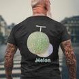 メロン Melon 『フルーツ ポップ』果物 リアル シンプル かわいい イラスト メンズTシャツ バックプリント 高齢者への贈り物
