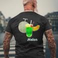 メロン 3 Melon メロンソーダ クリームソーダ カット 『デリシャス フルーツ』果物 リアル 面白い イラスト メンズTシャツ バックプリント 高齢者への贈り物