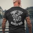 モトクロス ライダー ダートバイク ヘルメット Forget Toys I Just Wanna メンズTシャツ バックプリント 高齢者への贈り物