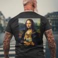 モナリサダヴィンチ プリントシャツ 柴犬とモナリサ メンズTシャツ バックプリント 高齢者への贈り物