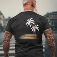 ヤシの木 夏 カラフル 胸 プリント ホリデー メンズTシャツ バックプリント 高齢者への贈り物
