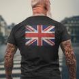 ユニオンジャック ヴィンテージ 英国国旗 ブリティッシュレトロフラッグ メンズTシャツ バックプリント 高齢者への贈り物