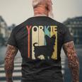 ヨークシャーテリア犬 メンズTシャツ バックプリント 高齢者への贈り物