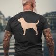 ラブラドールレトリバー 犬のシルエット メンズTシャツ バックプリント 高齢者への贈り物