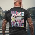 ラーメン屋日本のアニメ・マンガ・コミックパネルaporwave メンズTシャツ バックプリント 高齢者への贈り物