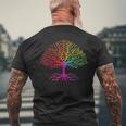 レインボーフラッグ ツリー・オブ・ライフ Lgbt ゲイ・プライド月間 Lgbtqアライ メンズTシャツ バックプリント 高齢者への贈り物