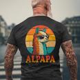 レトロ ヴィンテージ Alpapa アルパカ 恋人 ラマ 父の日 メンズTシャツ バックプリント 高齢者への贈り物