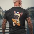 レトロ ヴィンテージ かわいい フレンチブルドッグ パリ お土産 ギフト メンズTシャツ バックプリント 高齢者への贈り物
