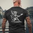 ロッキーキャット ベースギター4面エレキベースプレーヤー メンズTシャツ バックプリント 高齢者への贈り物