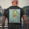 ヴァンゴッホ自画像＃4芸術家のための芸術 メンズTシャツ バックプリント 高齢者への贈り物