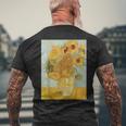 ヴィンセント・ヴァン・ゴッホのひまわり メンズTシャツ バックプリント 高齢者への贈り物