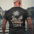 ヴィンテージ 1964 誕生日 61歳 ヤシの木 メンズTシャツ バックプリント 高齢者への贈り物