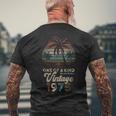 ヴィンテージ 1975 パームツリー サンセット 50歳 誕生日 レトロ メンズTシャツ バックプリント 高齢者への贈り物
