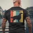 ヴィンテージ アイリッシュセッター 犬の飼い主と恋人 メンズTシャツ バックプリント 高齢者への贈り物