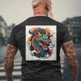 ヴィンテージ タトゥー アート ドラゴン メンズTシャツ バックプリント 高齢者への贈り物