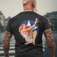 ヴィンテージ 愛国心ピンナップガール メンズTシャツ バックプリント 高齢者への贈り物
