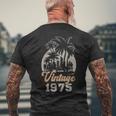 ヴィンテージ1975 パームツリー 50歳の誕生日 メンズTシャツ バックプリント 高齢者への贈り物