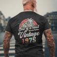 ヴィンテージ1975バースデー50年パームツリー レトロ メンズTシャツ バックプリント 高齢者への贈り物