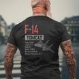 ヴィンテージf-14トムキャット戦闘機ジェット軍事航空ギフト メンズTシャツ バックプリント 高齢者への贈り物