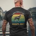 ヴィンテージレトロオカピ動物tシャツ I Just Really Like Okapi Ok メンズTシャツ バックプリント 高齢者への贈り物