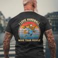 ヴィンテージ馬 I Love Handball More Than People メンズTシャツ バックプリント 高齢者への贈り物