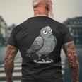 不機嫌そうなピジョン I カートゥーンピジョン メンズTシャツ バックプリント 高齢者への贈り物