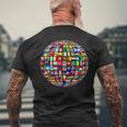 世界地図 世界地図 地球アトラス 世界の国旗 メンズTシャツ バックプリント 高齢者への贈り物