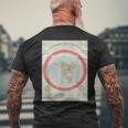 世界標準地図 フラットアースオリジナル メンズTシャツ バックプリント 高齢者への贈り物