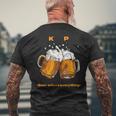 乾杯ビールは全てを解決する ビール 夏 乾杯 Kp ジョッキ 生ビール メンズTシャツ バックプリント 高齢者への贈り物