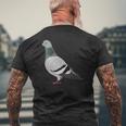 伝書鳩 鳥 動物 図 バードウォッチング 贈り物 鳥類学者 メンズTシャツ バックプリント 高齢者への贈り物