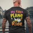初めてのフライトmy First Plane Ride メンズTシャツ バックプリント 高齢者への贈り物