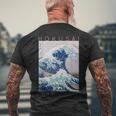 北斎 神奈川沖大波 アーティストのために メンズTシャツ バックプリント 高齢者への贈り物