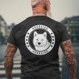 北海道犬のポートレート メンズTシャツ バックプリント 高齢者への贈り物