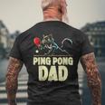 卓球 黒猫パパピンポン 黒猫ピンポン メンズTシャツ バックプリント 高齢者への贈り物