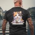原宿竹下通りの可愛い子猫 アニメ好き オタクを癒すタピオカ茶 メンズTシャツ バックプリント 高齢者への贈り物
