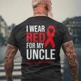 叔父さんの脳卒中啓発のために赤を着ています メンズTシャツ バックプリント 高齢者への贈り物
