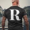 名前入り アルファベット イニシャル文字 R ギフト メンズTシャツ バックプリント 高齢者への贈り物