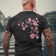 咲く桜 日本 桜 花 喜び メンズTシャツ バックプリント 高齢者への贈り物