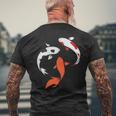 国産鯉 庭 池 魚 メンズTシャツ バックプリント 高齢者への贈り物