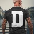 大文字 D アルファベットモノグラム イニシャル メンズTシャツ バックプリント 高齢者への贈り物