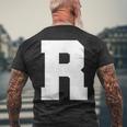 大文字 R アルファベット モノグラム イニシャル メンズTシャツ バックプリント 高齢者への贈り物