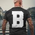 大文字b アルファベットモノグラム イニシャル メンズTシャツ バックプリント 高齢者への贈り物