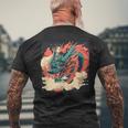 大胆でクールな外観の素晴らしい日本のドラゴン。 メンズTシャツ バックプリント 高齢者への贈り物