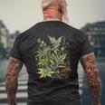 大麻植物とつぼみ 420 草 麻 サティバ インディカ ポットヘッド メンズTシャツ バックプリント 高齢者への贈り物