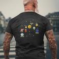 宇宙飛行士 宇宙 惑星 太陽系 メンズTシャツ バックプリント 高齢者への贈り物