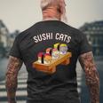 寿司猫 まぐろ 酒たまご メンズTシャツ バックプリント 高齢者への贈り物