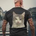 怒っている猫 リアル ミーム ウイルス インターネット メンズTシャツ バックプリント 高齢者への贈り物