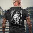 悲鳴 漫画 少女 怖い 目 ホラー ハロウィン 恐ろしい メンズTシャツ バックプリント 高齢者への贈り物