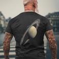 惑星 土星 太陽系 惑星 天文学 科学 メンズTシャツ バックプリント 高齢者への贈り物